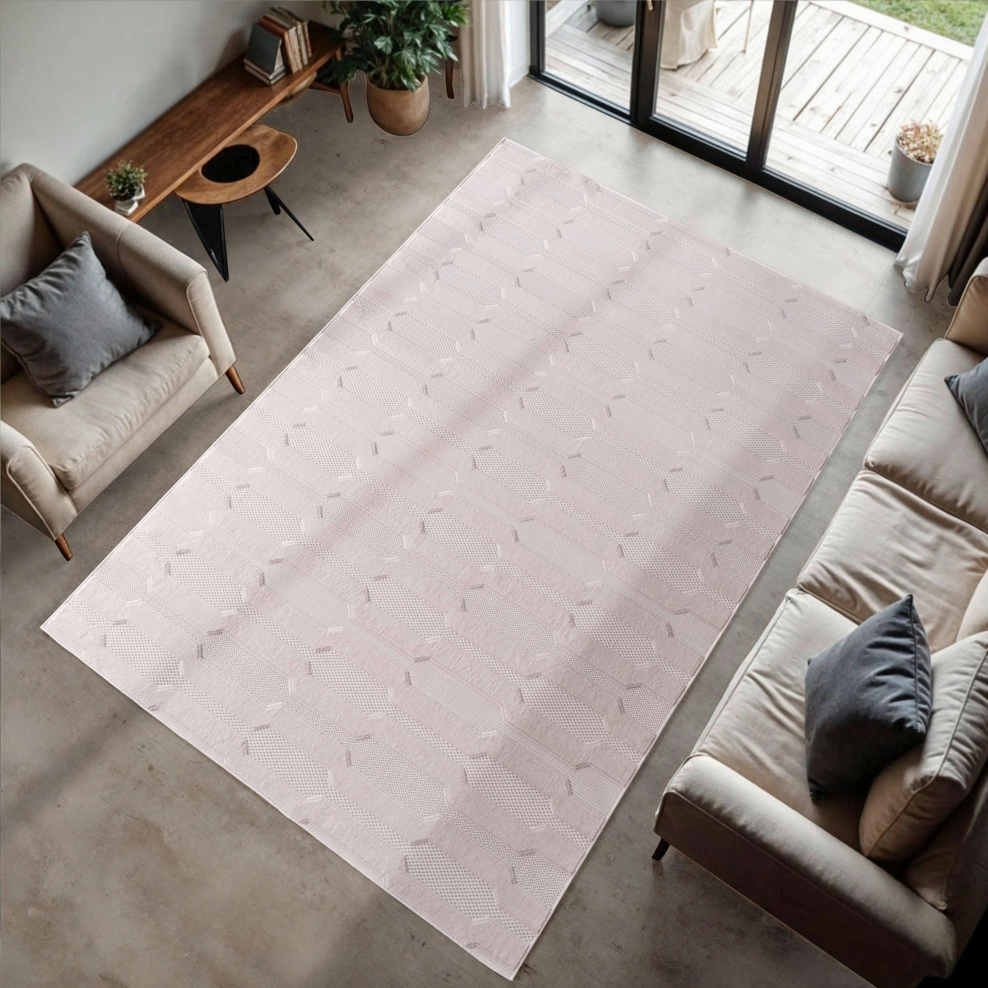 FLACHWEBETEPPICH 80/150 cm Doha Creme  - Creme, Basics, Textil (80/150cm)