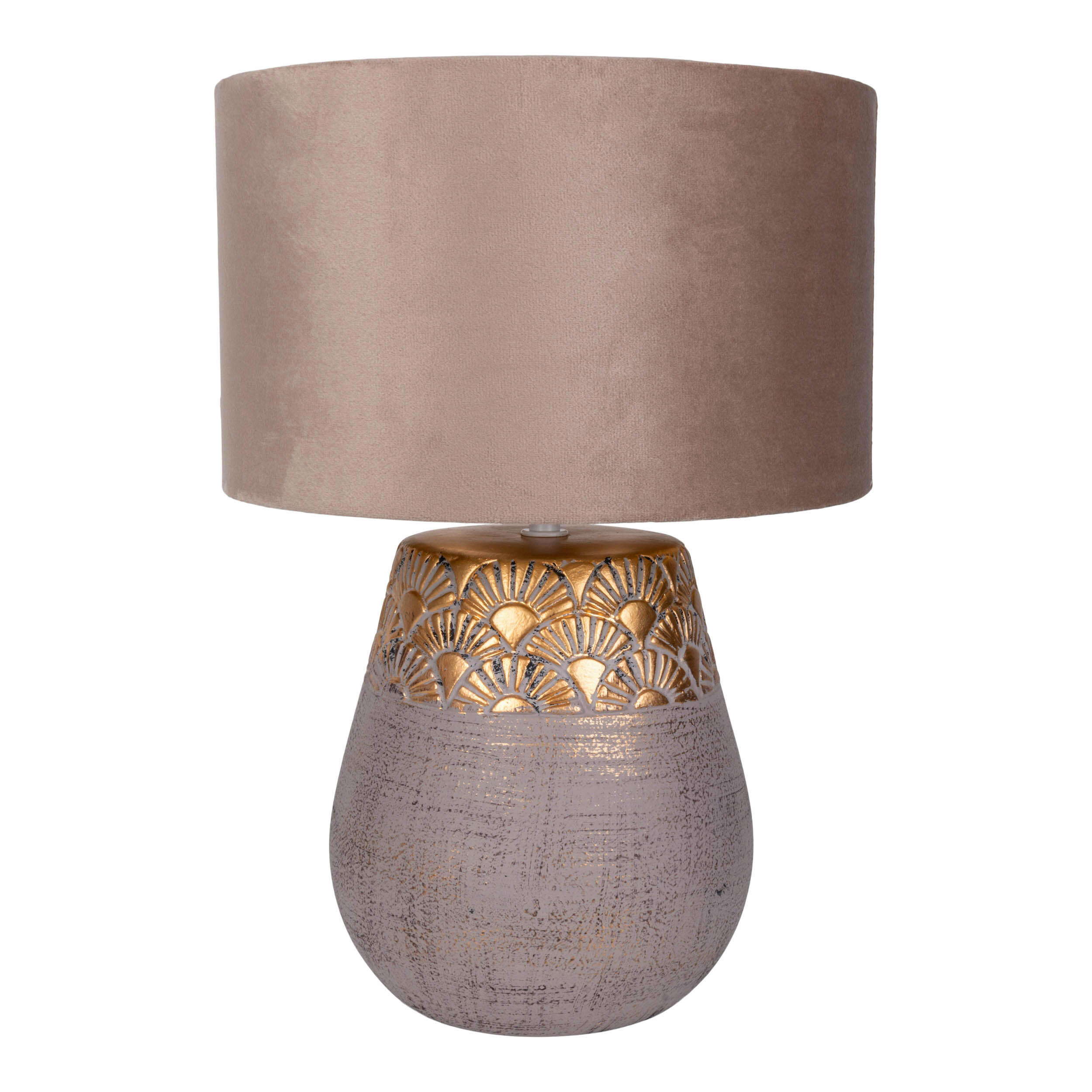 TISCHLEUCHTE BRONCO 26/39 cm   - Beige/Goldfarben, LIFESTYLE, Keramik/Textil (26/39cm) - Näve