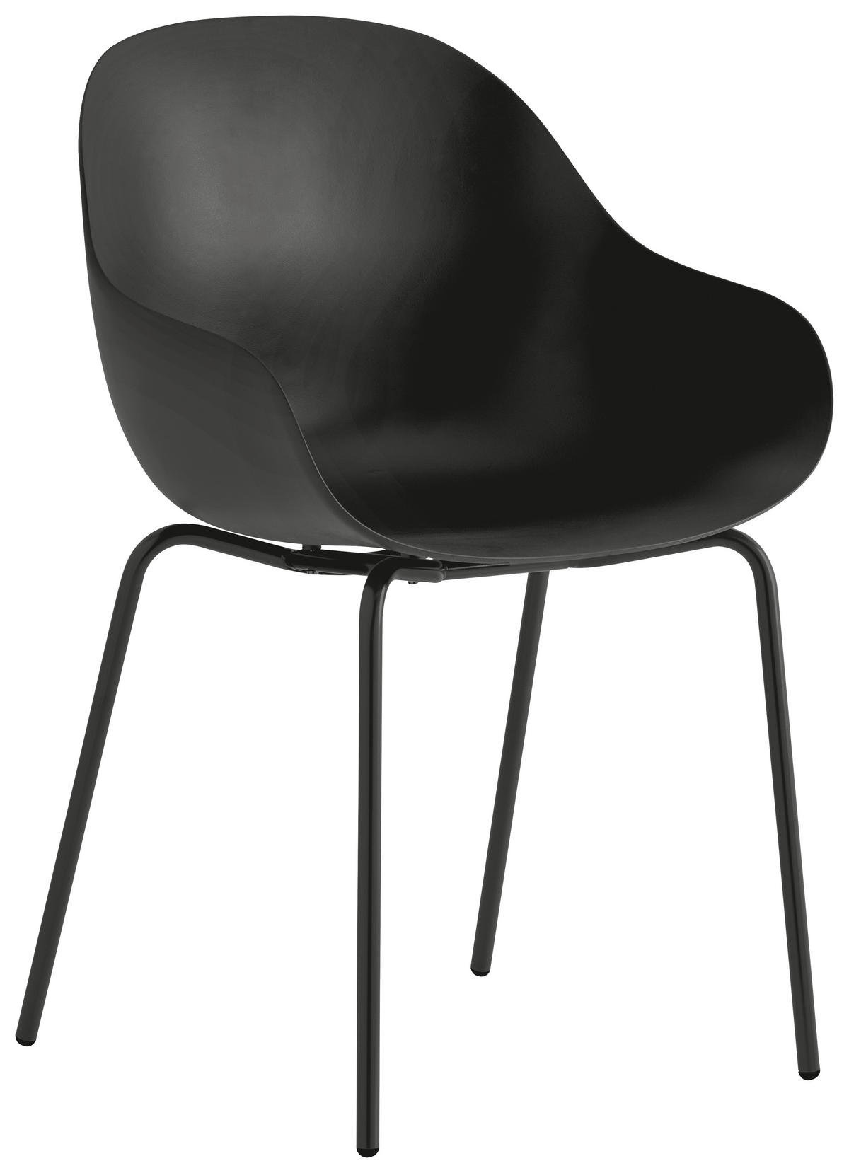 ARMLEHNSTUHL matt  - Schwarz, Design, Kunststoff/Metall (53/83/50cm) - Connubia 