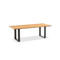 GARTENTISCH Holz Teakfarben, Anthrazit rechteckig  - Anthrazit/Teakfarben, Design, Holz/Metall (260/95/76cm)