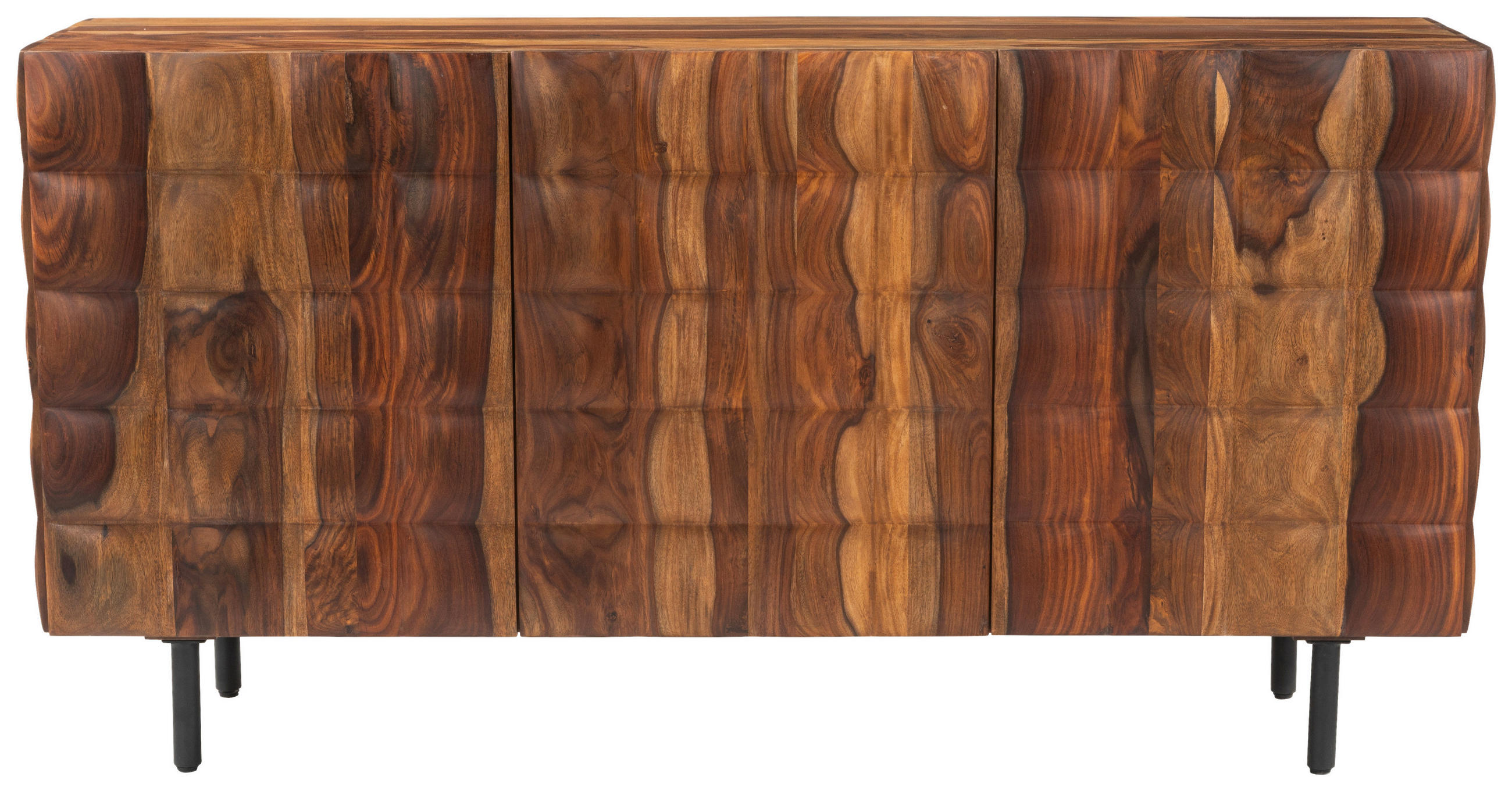 SIDEBOARD  in 162/80/42 cm  - Sheeshamfarben/Schwarz, Trend, Holz/Metall (162/80/42cm) - Ambia Home