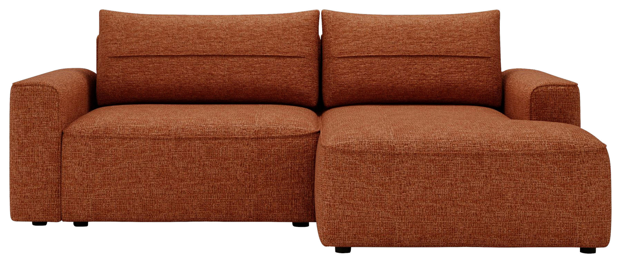 ECKSOFA Rostfarben Chenille  - Rostfarben/Schwarz, Design, Kunststoff/Textil (233/144cm) - Livetastic