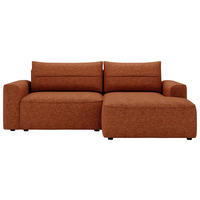 ECKSOFA in Chenille Rostfarben  - Rostfarben/Schwarz, Design, Kunststoff/Textil (233/144cm) - Livetastic