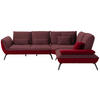 ECKSOFA in Flachgewebe Rot  - Rot/Schwarz, Design, Textil/Metall (310/250cm) - Moderano