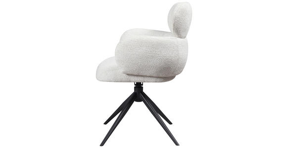 ARMLEHNSTUHL in Eisen Webstoff - Creme/Schwarz, Design, Textil/Metall (64/88/62cm) - Novel