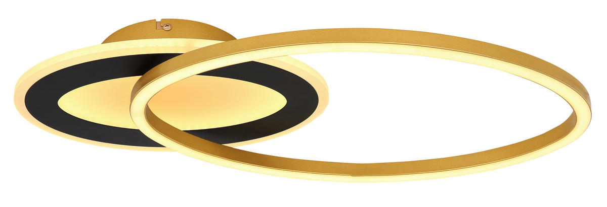 LED-DECKENLEUCHTE 24 W    53/23,5/7 cm  - Goldfarben/Opal, Design, Kunststoff/Metall (53/23,5/7cm) - Globo