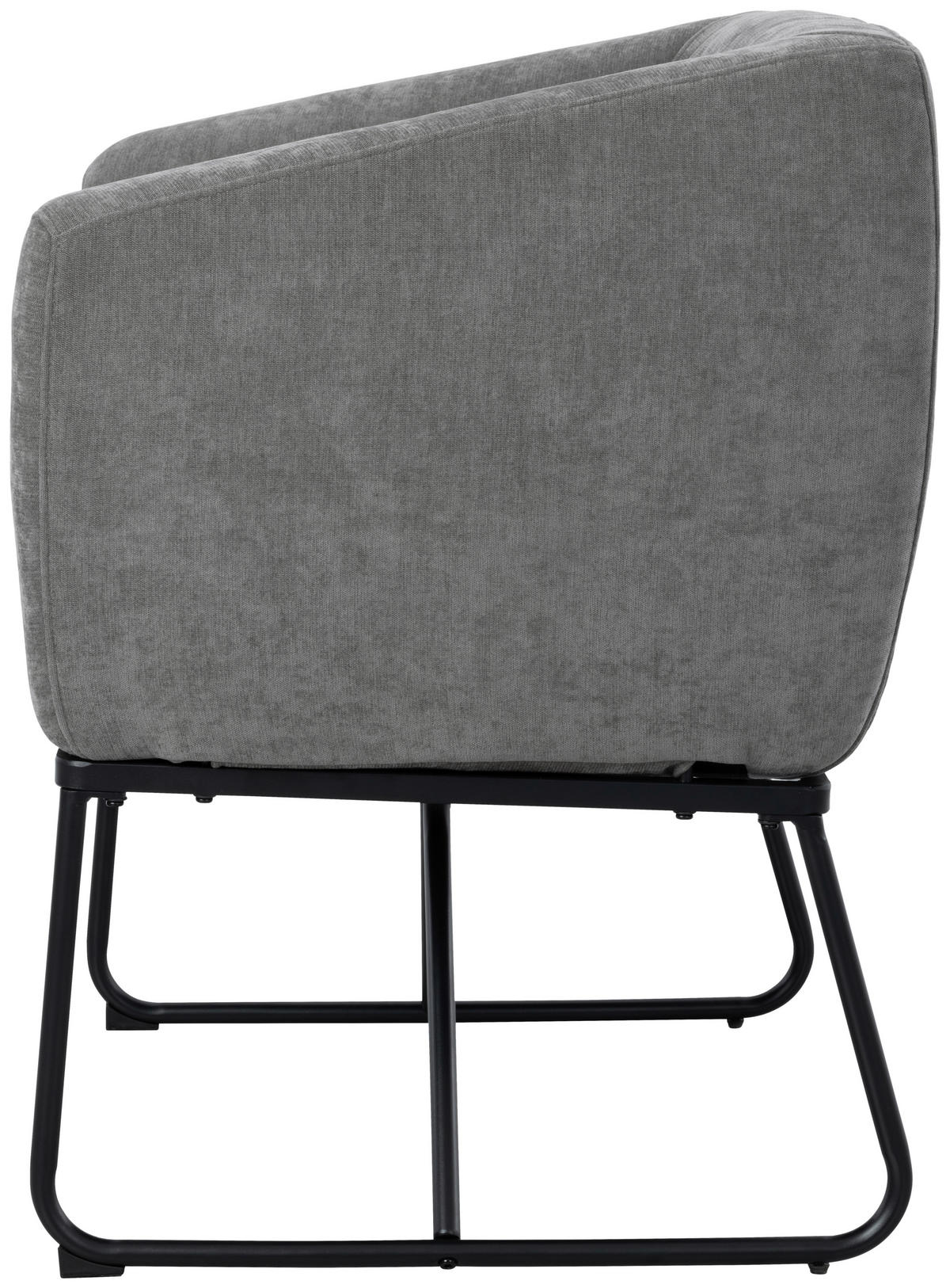 ARMLEHNSTUHL  inklusive Armlehnen Leinenoptik  Grau, Schwarz  - Schwarz/Grau, Design, Textil/Metall (73/81/63cm) - Stylife
