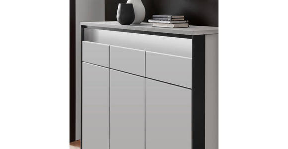 SCHUHSCHRANK  in 130/106/38 cm  - Kaschmir/Schwarz, KONVENTIONELL, Holzwerkstoff (130/106/38cm) - Voleo