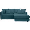 ECKSOFA in Cord Petrol  235/175 cm  - Petrol/Schwarz, Design, Kunststoff/Textil (235/175cm) - home24