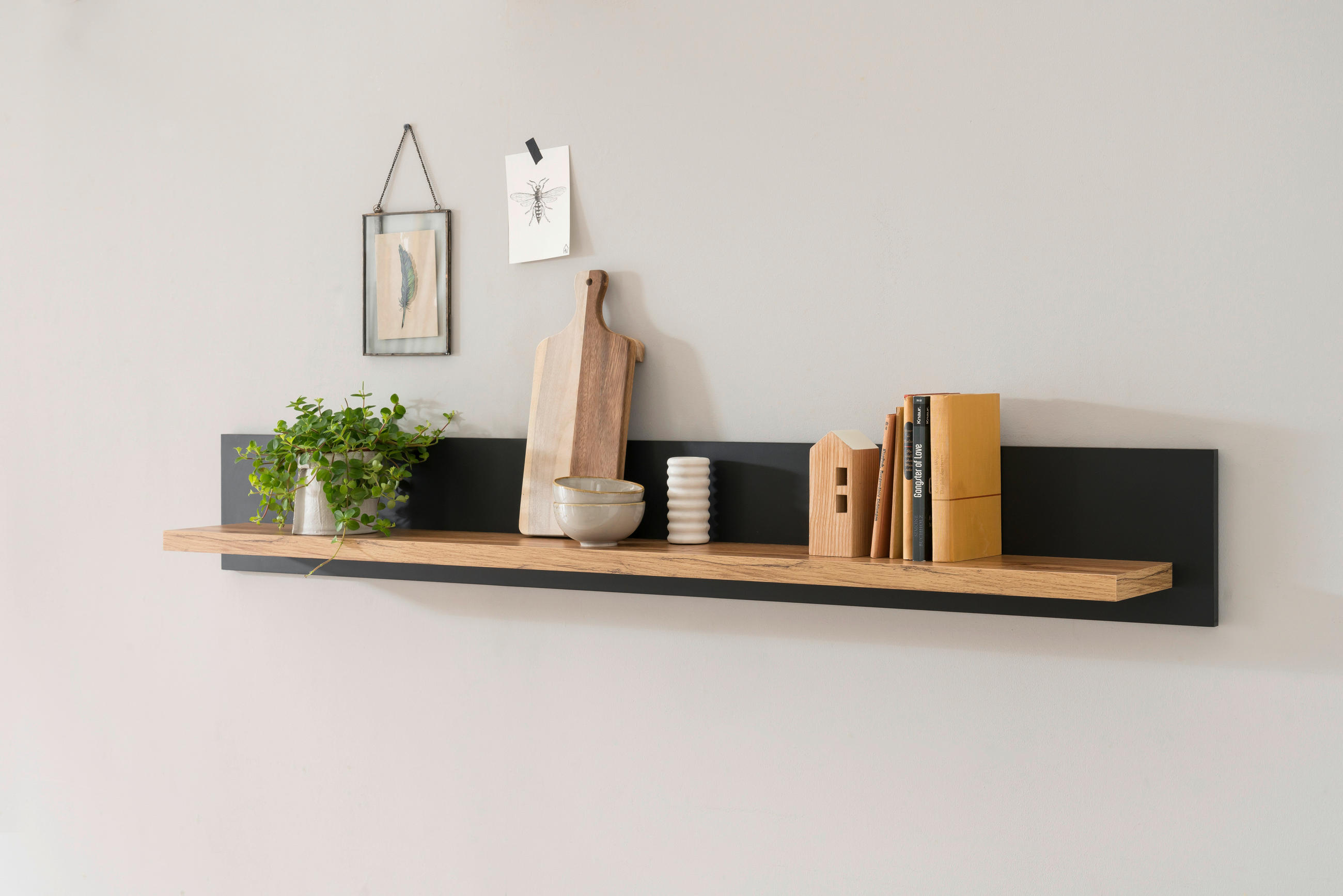 WANDBOARD Anthrazit, Eiche Wotan  - Anthrazit/Eiche Wotan, Design, Holzwerkstoff (150/20/20cm) - MID.YOU