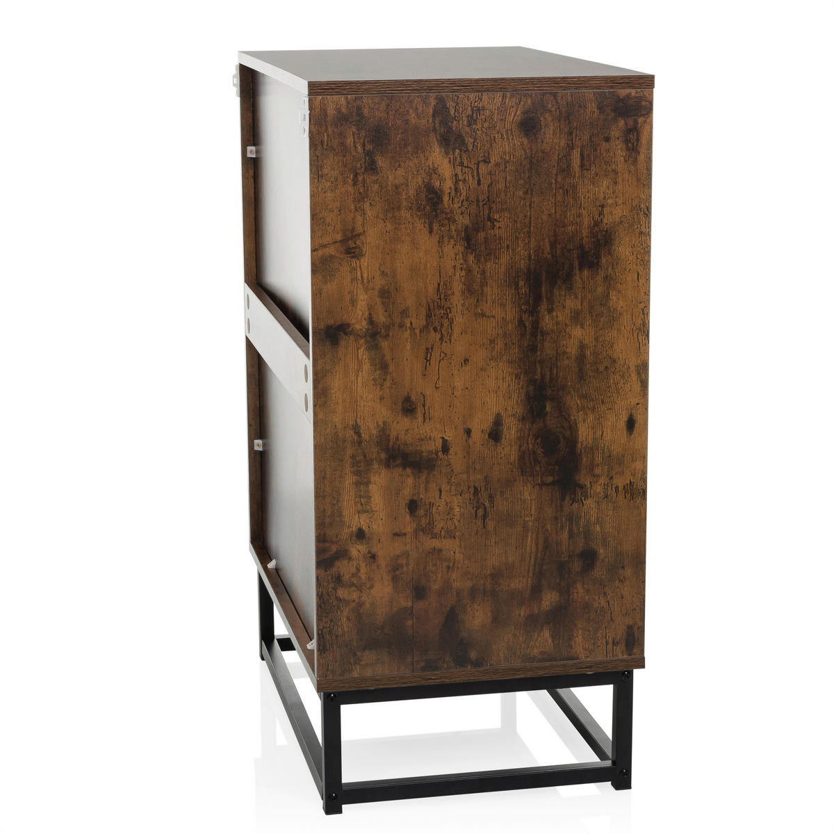 KOMMODE  in 60/83,5/38,5 cm  - Schwarz/Braun, MODERN, Holzwerkstoff/Metall (60/83,5/38,5cm) - MID.YOU