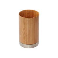 ZAHNPUTZBECHER  - Holz/Metall (6,5/11cm)