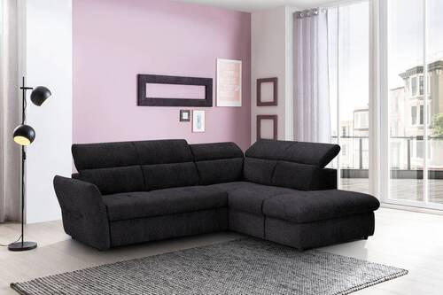 ECKSOFA in Webstoff Schwarz  254/224 cm  - Schwarz, Design, Kunststoff/Textil (254/224cm) - Stylife
