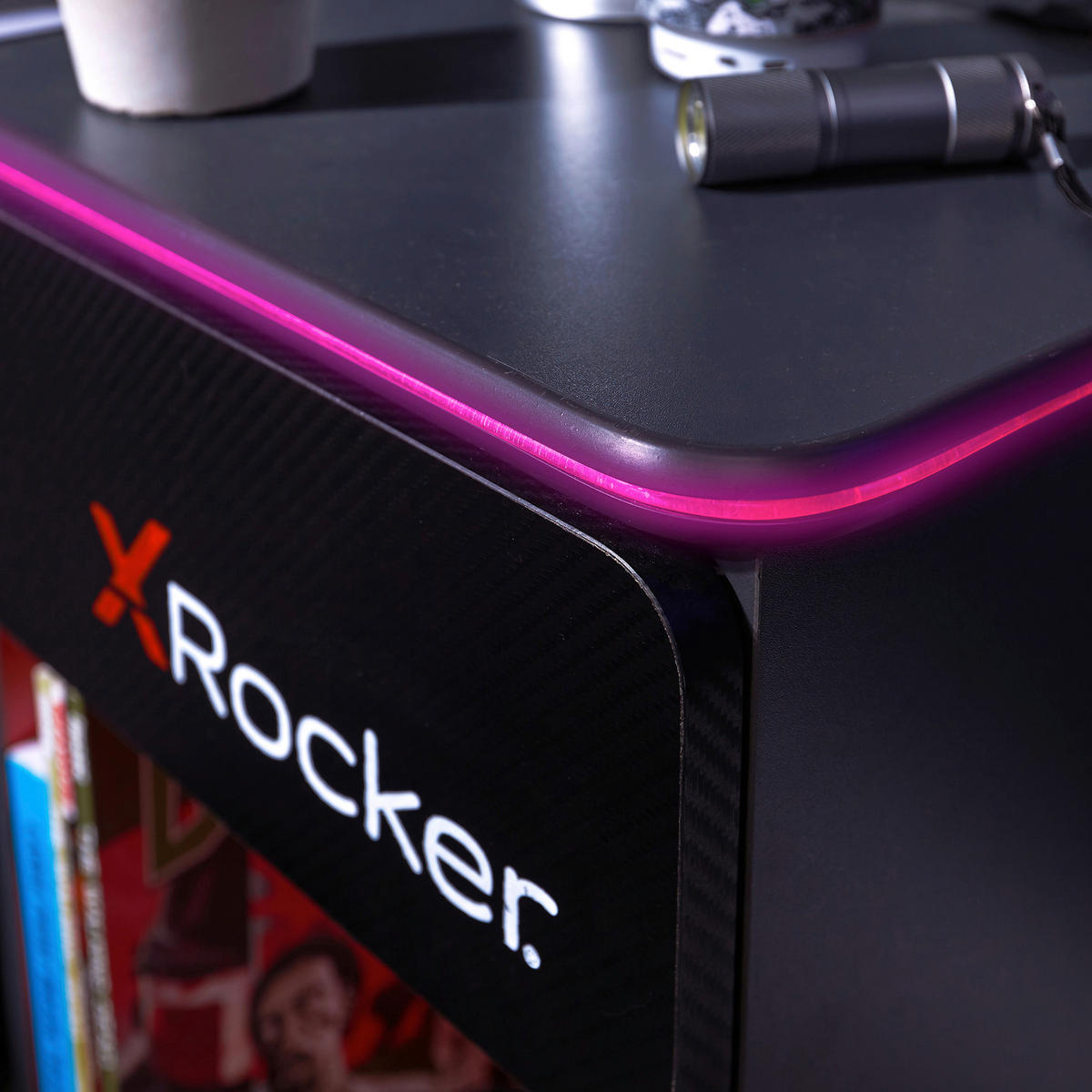 NOČNÝ STOLÍK červená, čierna - čierna/červená, Modern, kompozitné drevo/plast (36/54/33cm) - X Rocker