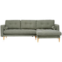 ECKSOFA in beflockt Olivgrün  - Goldfarben/Olivgrün, Design, Textil/Metall (277/165cm) - Livetastic