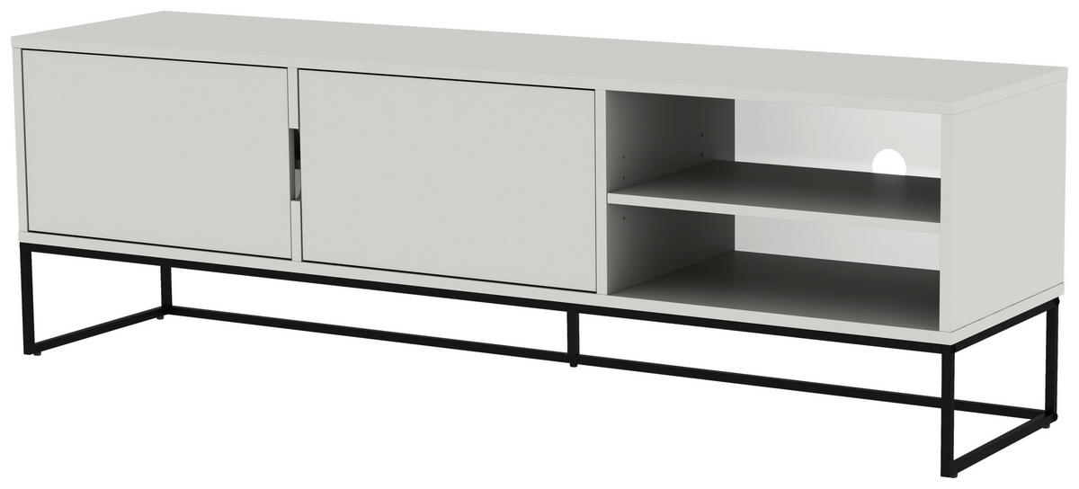 LOWBOARD Lipp  in 176/57/43 cm  - Weiß, Design, Holzwerkstoff/Metall (176/57/43cm)