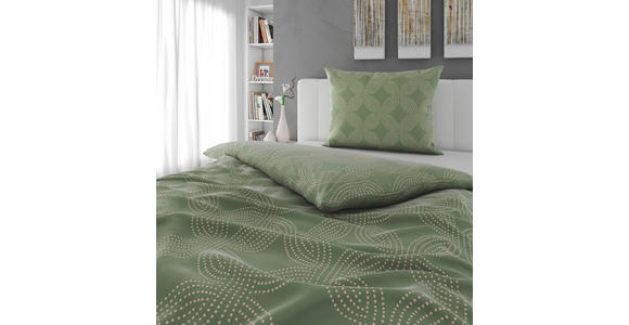 BETTWÄSCHE Satin 140/200 cm  - Salbeigrün/Multicolor, Design, Textil (140/200cm) - Novel