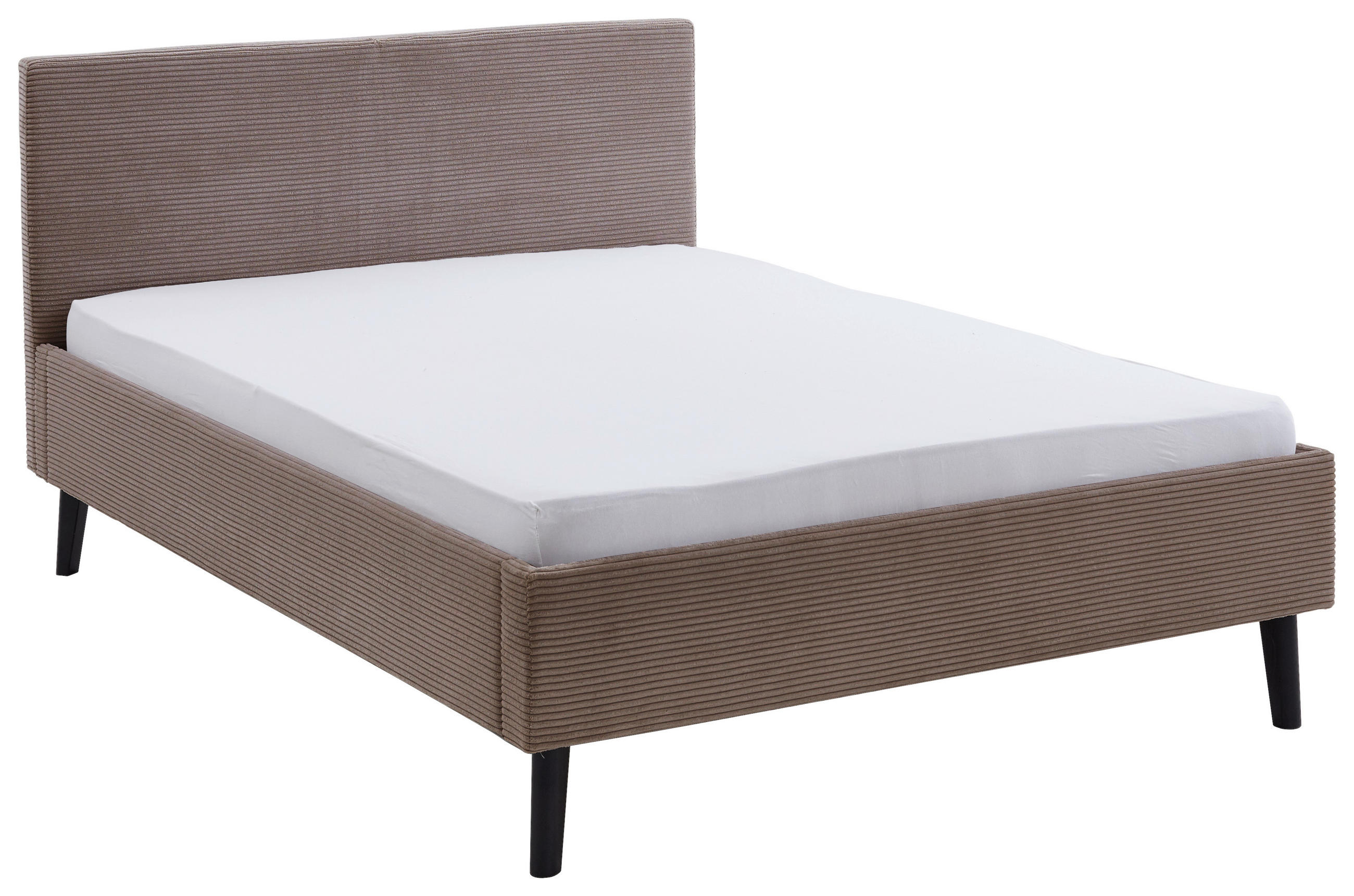 POLSTERBETT Taupe 140/200 cm  - Taupe/Schwarz, Basics, Holz/Textil (140/200cm) - Boxxx