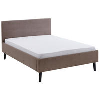 POLSTERBETT 140/200 cm, inkl.  in Taupe  - Taupe/Schwarz, Basics, Holz/Textil (140/200cm) - Boxxx