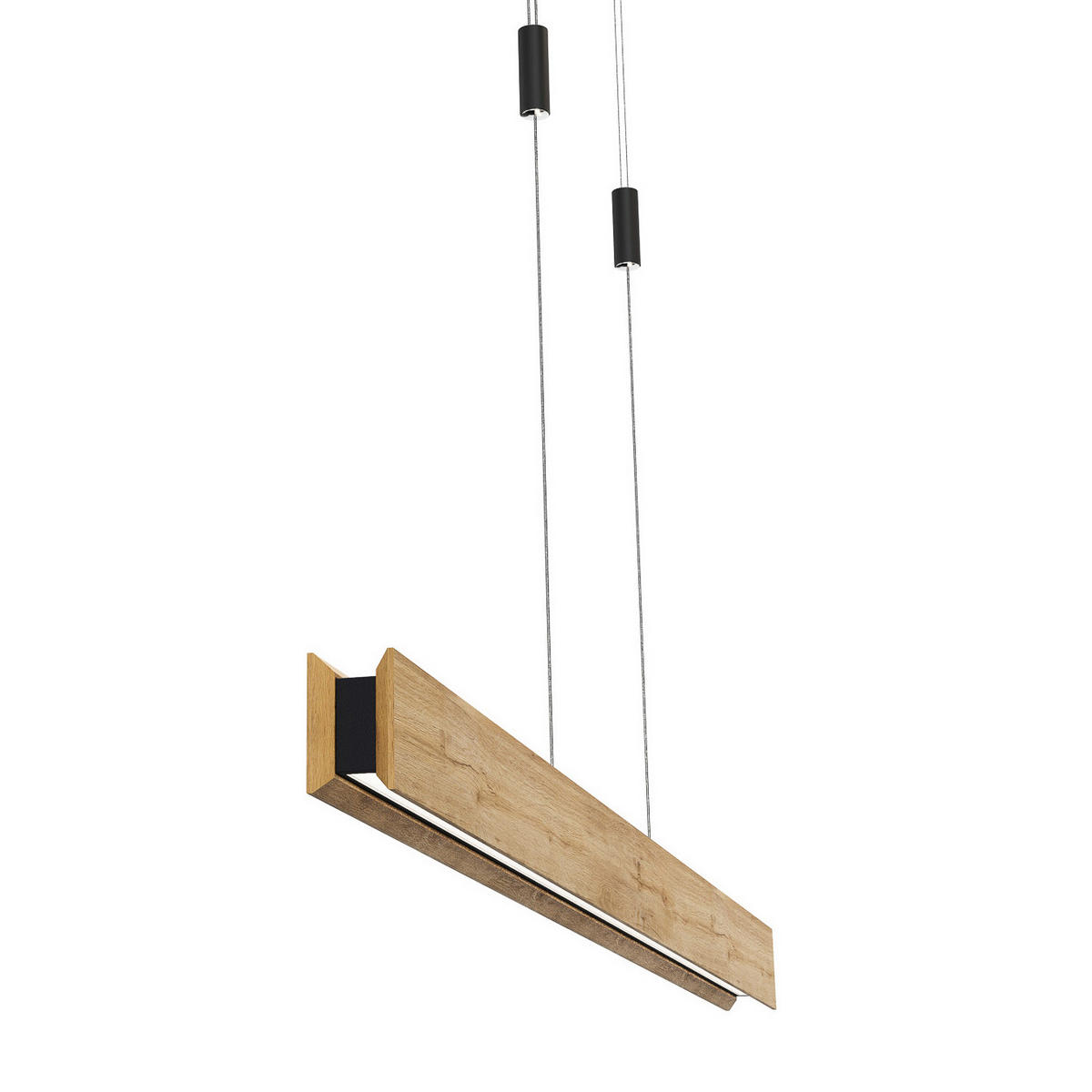 LED-HÄNGELEUCHTE Rhön 145/7/150 cm  - Eichefarben/Schwarz, Natur, Holz/Metall (145/7/150cm) - Waldwelt