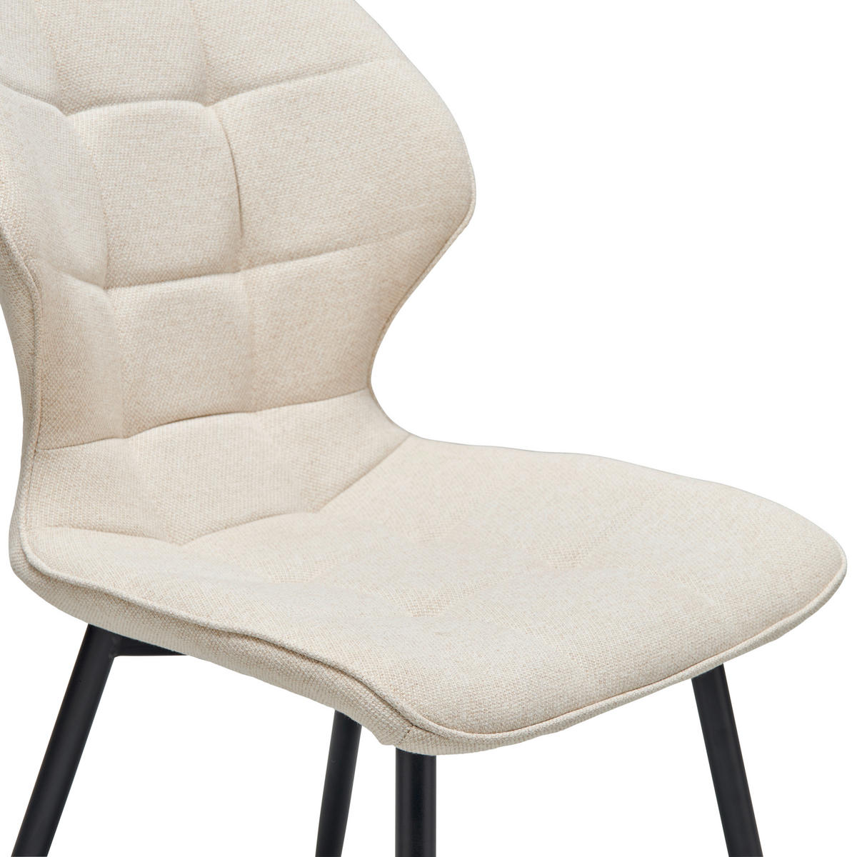 STUHL Webstoff Beige Pappel Sperrholz  - Beige/Schwarz, LIFESTYLE, Holz/Textil (47/82/59cm) - Livetastic