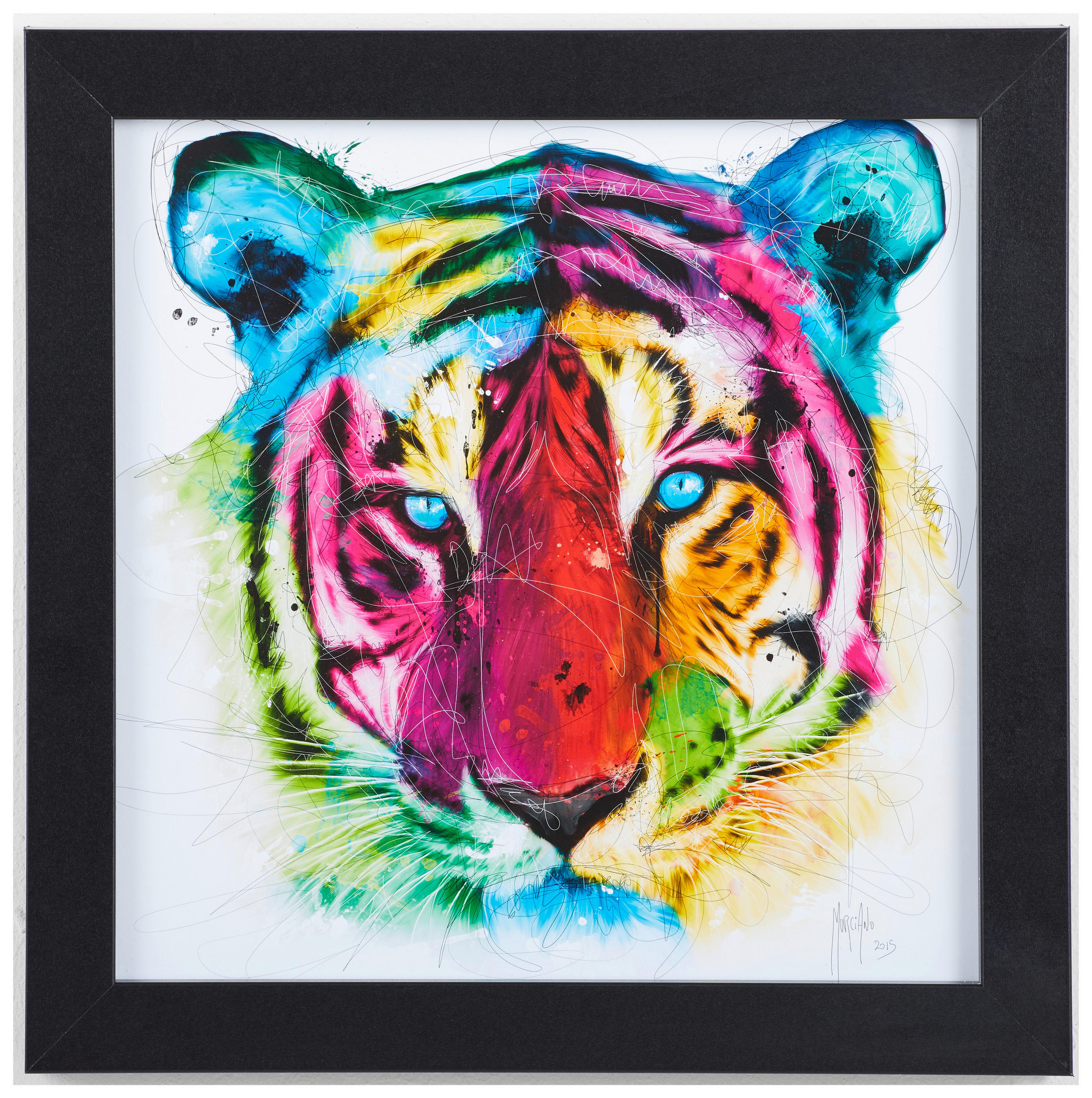 KUNSTDRUCK Patrice Murciano Abstraktes, Tiere Tiger Pop  - Multicolor/Schwarz, Basics, Papier/Holzwerkstoff (36/36cm)
