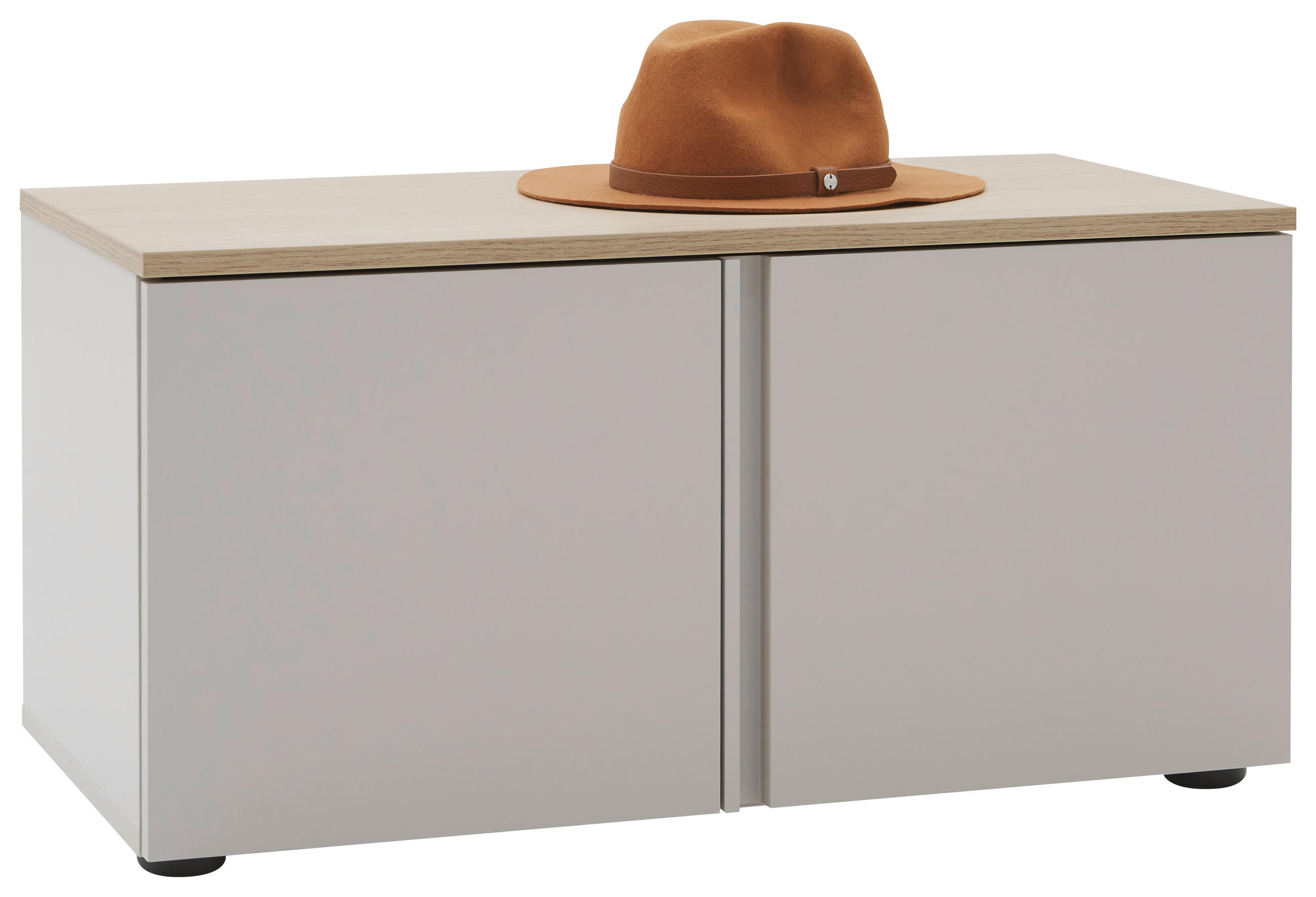 GARDEROBENBANK  in 80/40/38 cm  - Kaschmir/Eichefarben, Design, Kunststoff/Metall (80/40/38cm) - Voleo