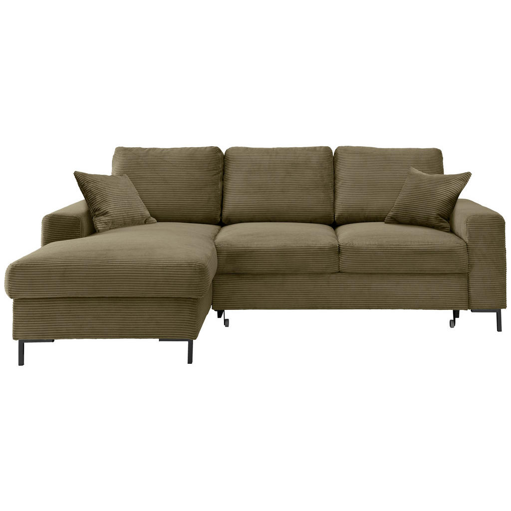 Thumbnail - Livetastic Eckschlafsofa, Olivgrün, Textil, Uni, 4-Sitzer, Füllung: Schaumstoff, 237x143 cm, Made in EU, Rücken echt, Wo...