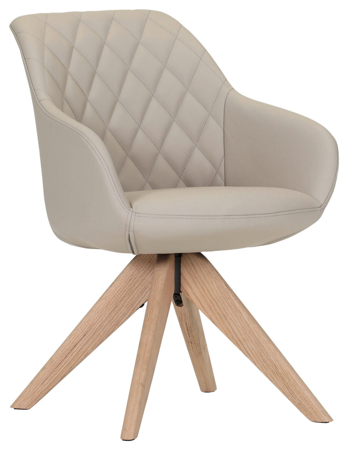 ARMLEHNSTUHL  in Echtleder pigmentiert  - Beige/Naturfarben, Design, Leder/Holz (60/83/65cm) - Landscape