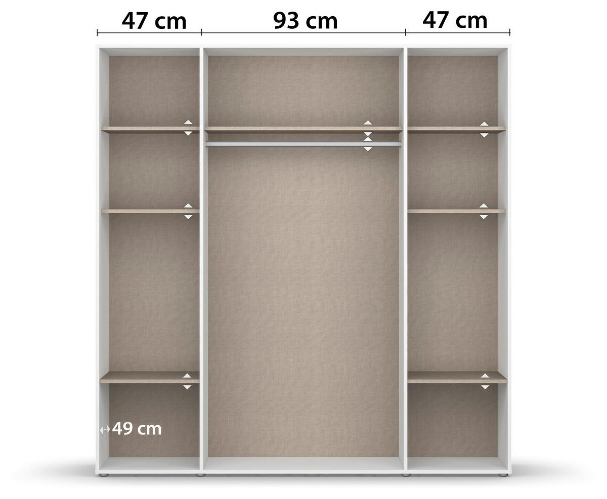 DREHTÜRENSCHRANK in Weiss, Eiche Artisan  - Weiss/Eiche Artisan, Modern, Holzwerkstoff (187/194/53cm) - Rauch Möbel