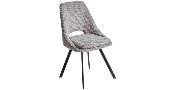 STUHL Struktur Grau - Schwarz/Grau, Design, Textil/Metall (48/85/56cm) - Carryhome