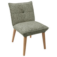 STUHL Chenille Grün, Eichefarben Eiche massiv  - Eichefarben/Grün, KONVENTIONELL, Holz/Textil (52/86/65cm) - Valdera