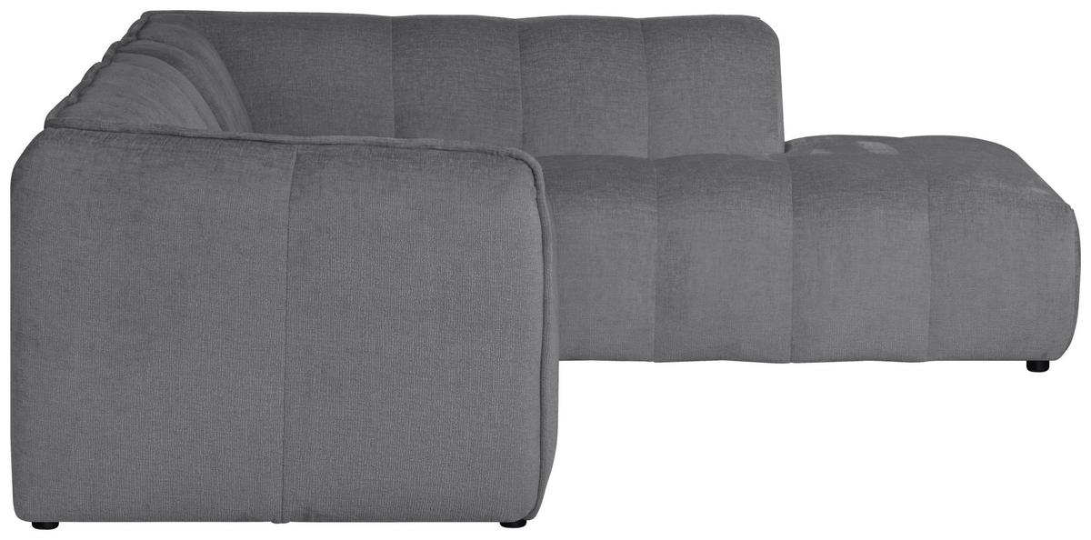 ECKSOFA LIVOLI in Chenille Hellgrau  230/218 cm  - Hellgrau/Schwarz, Design, Textil (230/218cm) - MID.YOU