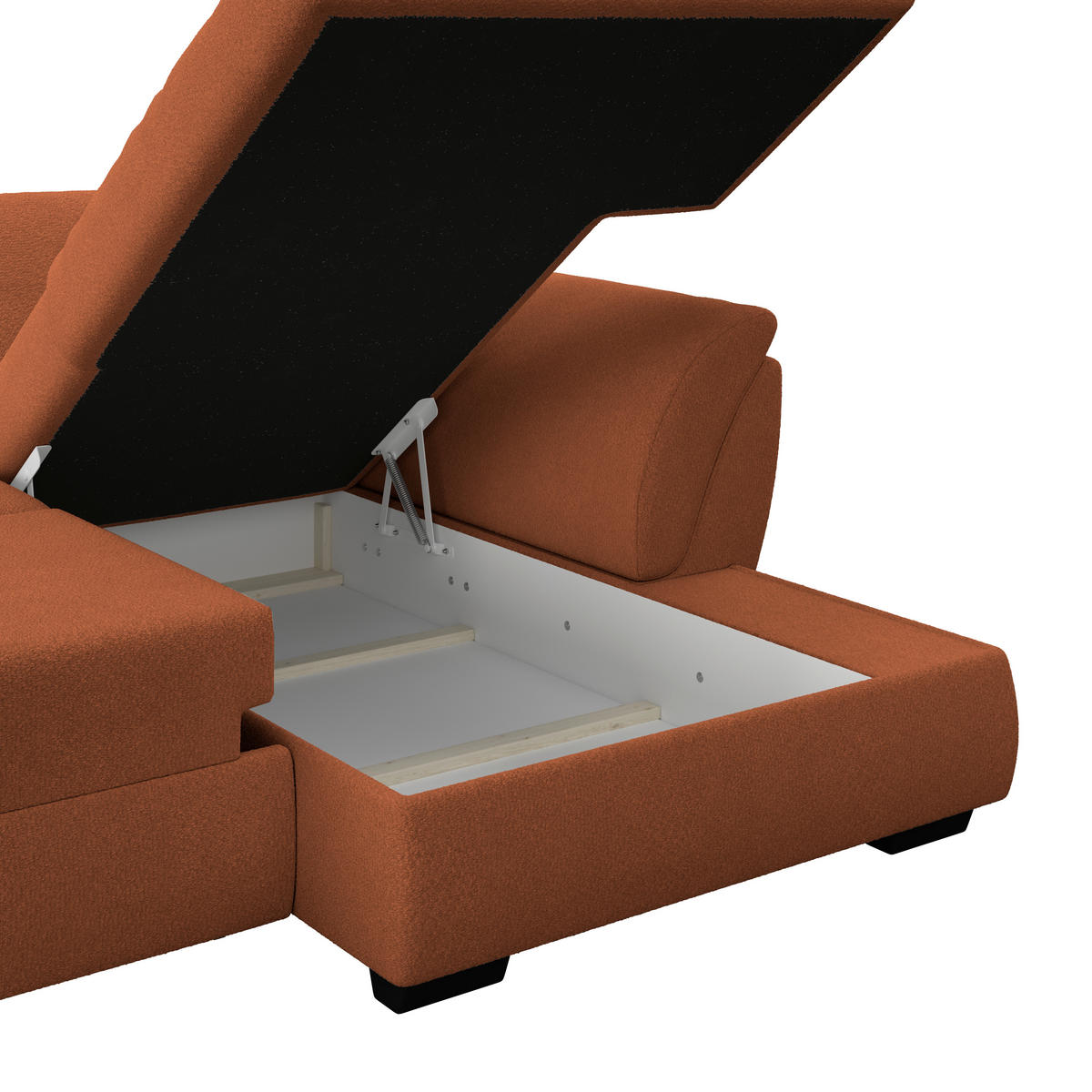 ECKSOFA Terracotta  - Terracotta/Schwarz, Konventionell, Textil (278/187cm) - MID.YOU