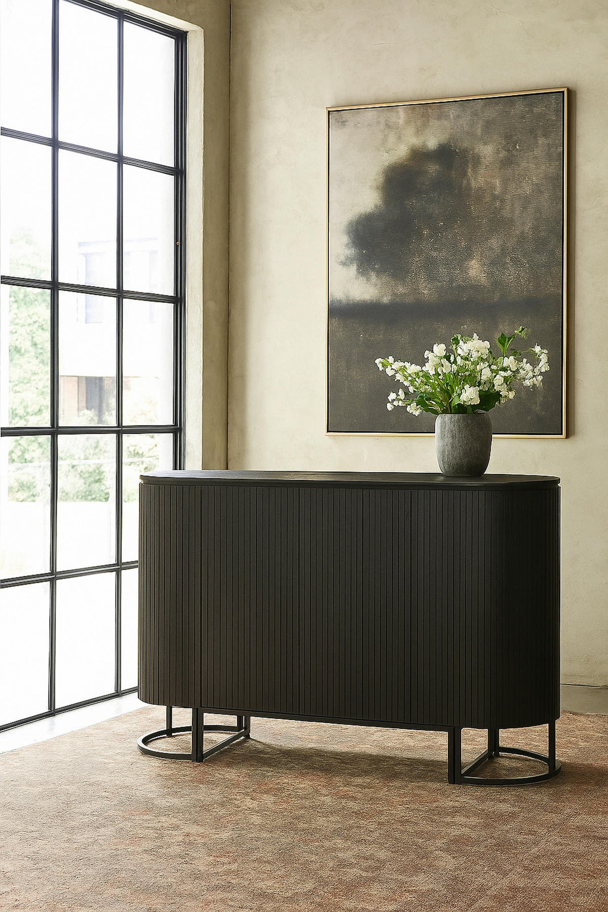 KONYHASZIGET 180/105/50 cm  - akáciaszínű/fekete, Design, fa/fém (180/105/50cm) - Livetastic