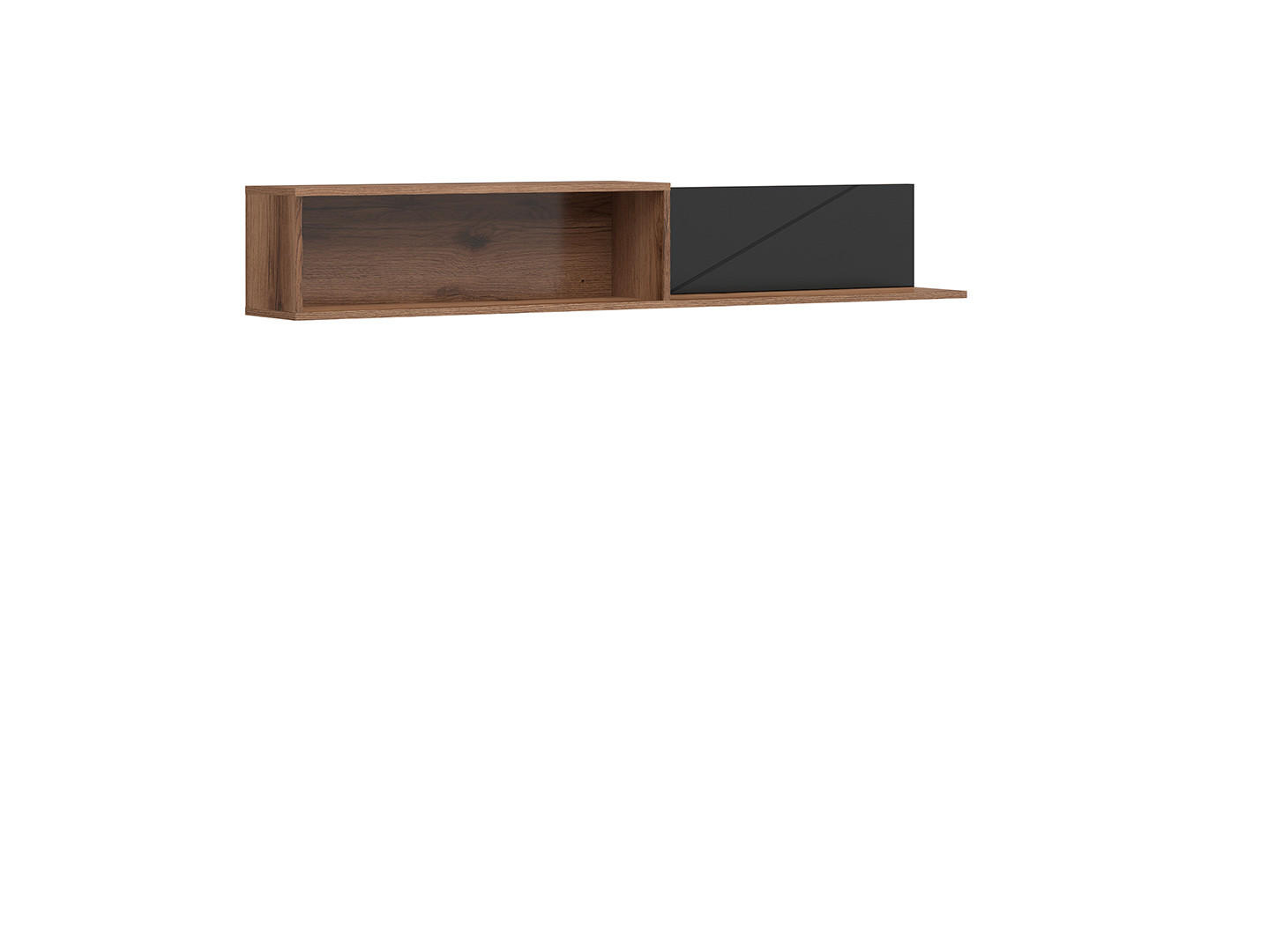 ETAJERĂ DE PERETE 156/25/22 cm  - culoare lemn stejar/negru, Basics, material pe bază de lemn (156/25/22cm) - Hom`in