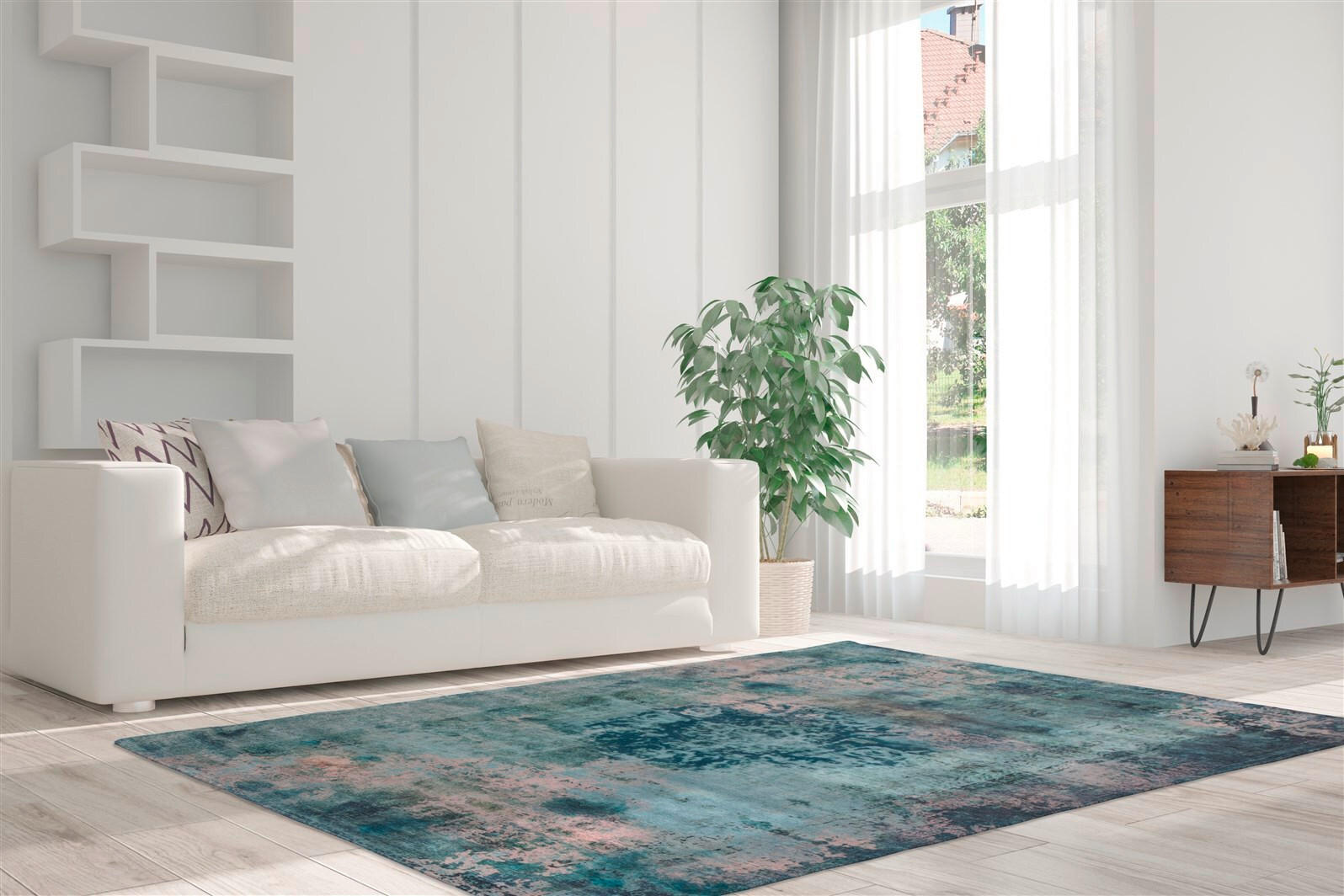 FLACHWEBETEPPICH 140/200 cm Vintage 8403 Petrol Petrol  - Petrol, KONVENTIONELL, Textil (140/200cm)