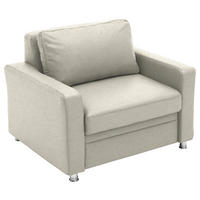 SCHLAFSESSEL  in Chenille Naturfarben  - Alufarben/Naturfarben, KONVENTIONELL, Textil/Metall (106/90/100cm) - Beldomo Style