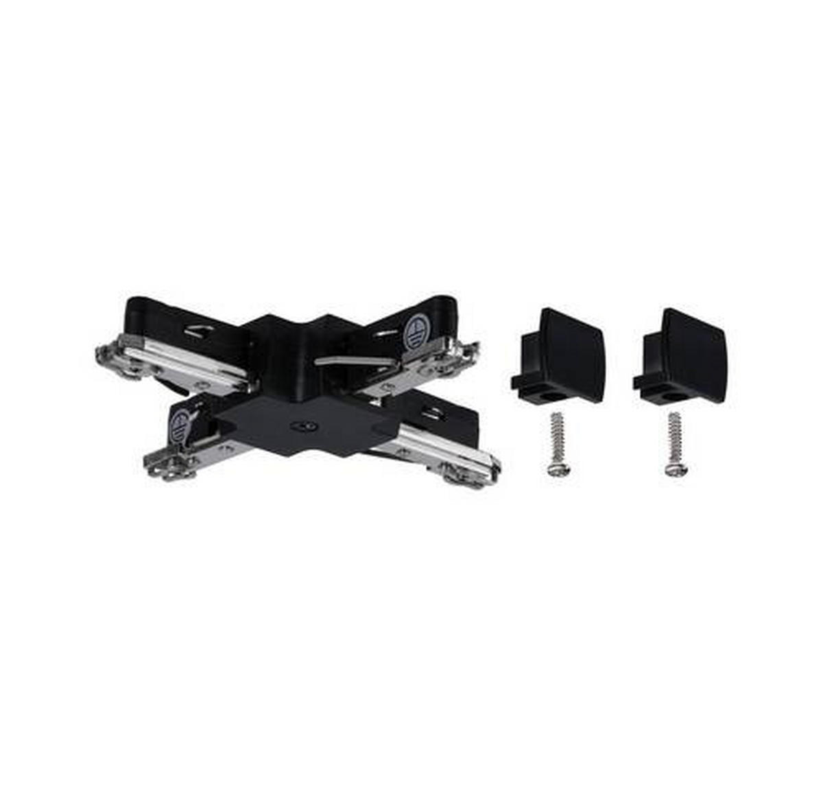 SCHIENENSYSTEM-VERBINDER URAIL 10,4/1,8/10,4 cm   - Schwarz, Design, Kunststoff/Metall (10,4/1,8/10,4cm) - Paulmann