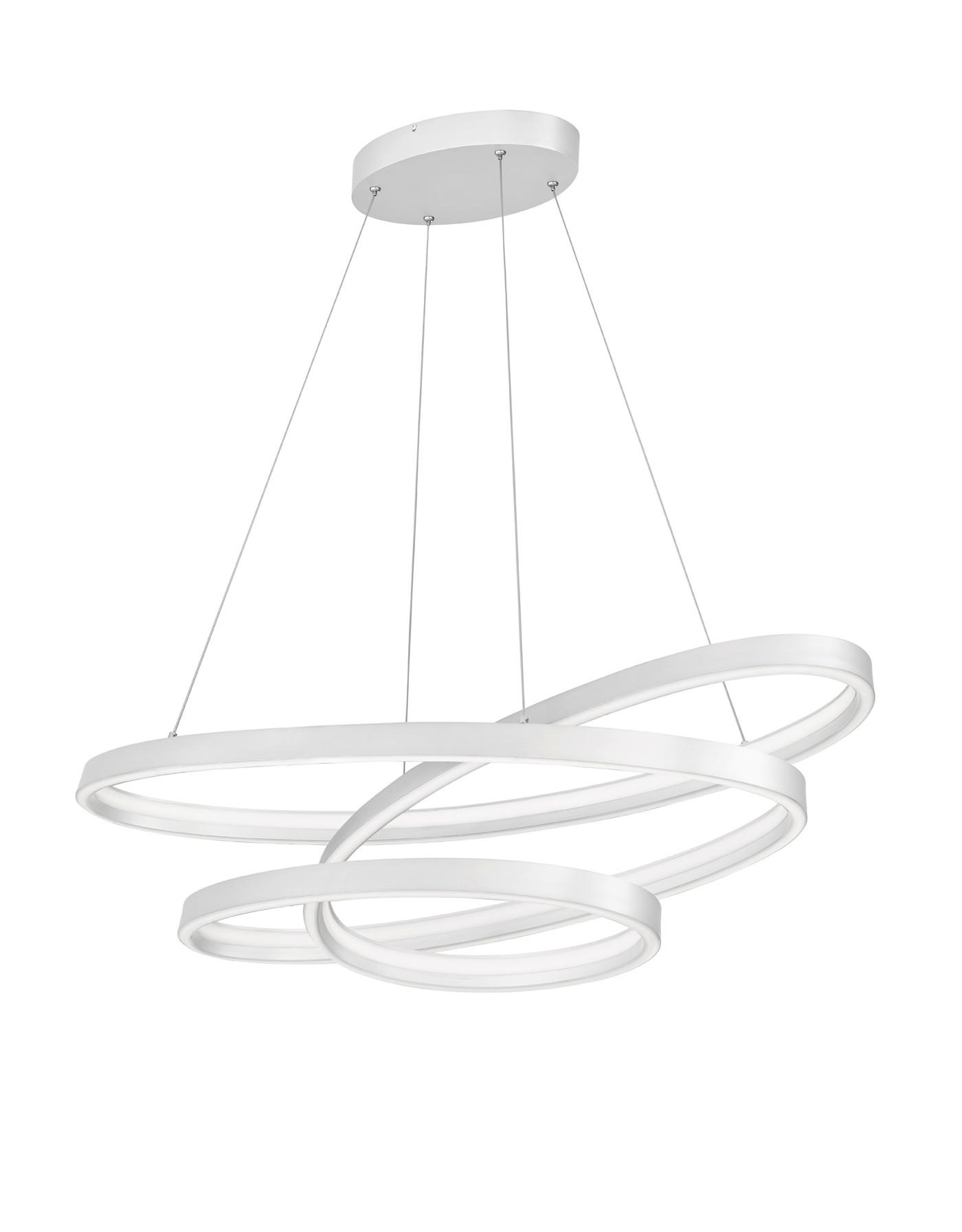LED-HÄNGELEUCHTE CINQUE 115/150/50 cm  - Weiß, Design, Kunststoff/Metall (115/150/50cm) - Cinque