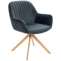 ARMLEHNSTUHL  in Samt  - Eichefarben/Dunkelgrau, MODERN, Textil/Metall (61/85/66cm) - MID.YOU