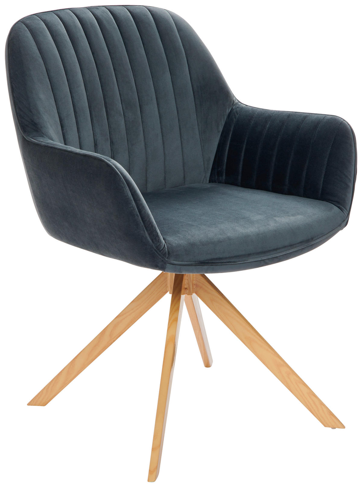 ARMLEHNSTUHL  in Samt  - Eichefarben/Dunkelgrau, MODERN, Textil/Metall (61/85/66cm) - MID.YOU