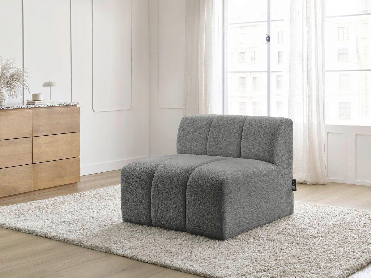 SOFAELEMENT ANNECY Bouclé Dunkelgrau  - Dunkelgrau/Schwarz, MODERN, Kunststoff/Textil (91/72/91cm)