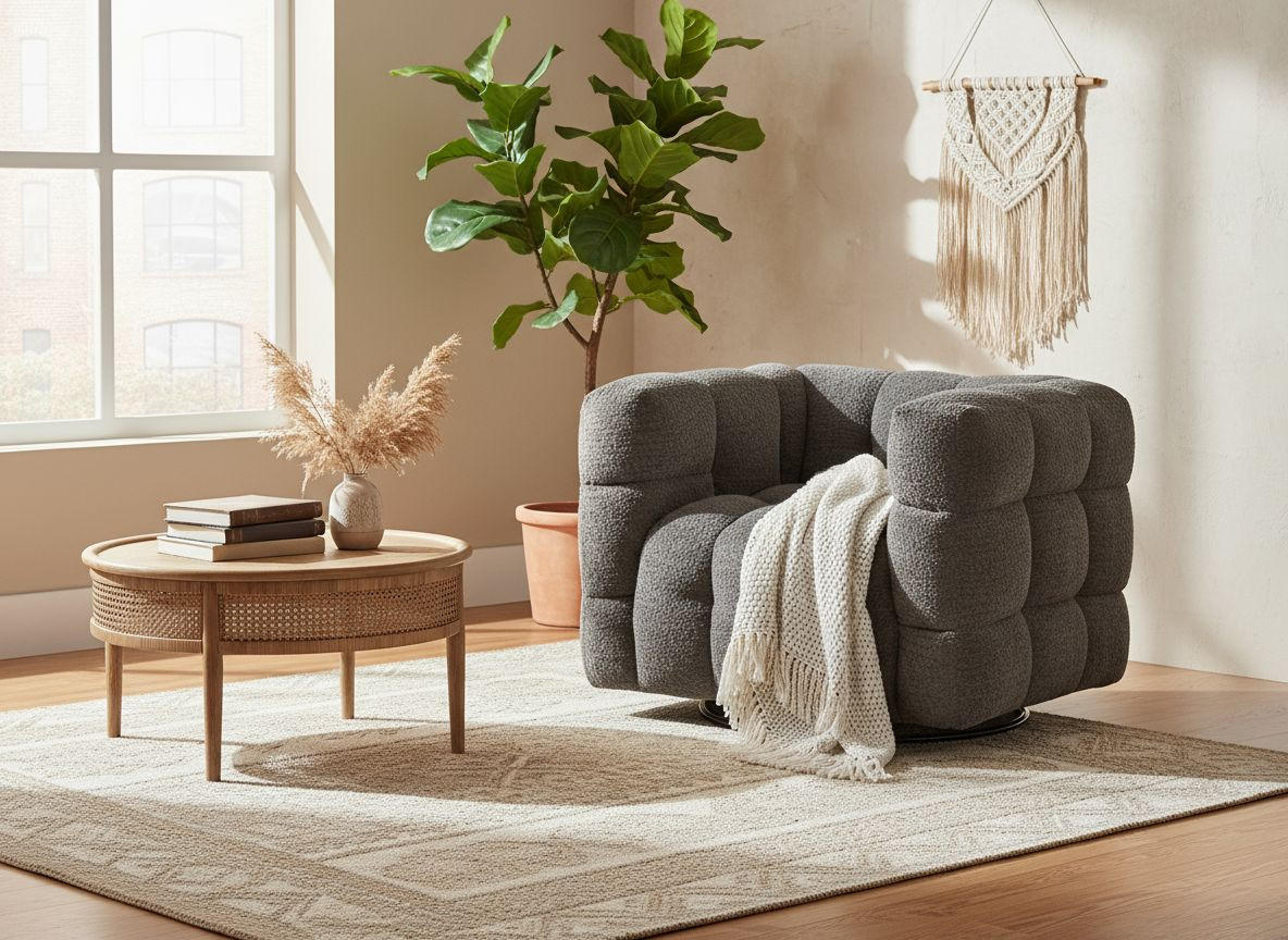 SESSEL in Bouclé Grau  - Schwarz/Grau, Design, Textil/Metall (94/83/71cm) - Livetastic