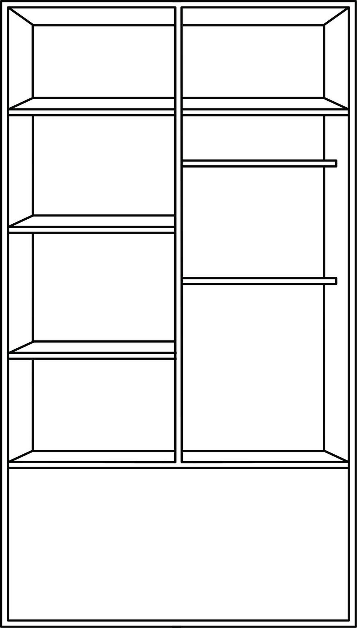  SCHIEBETÜRENSCHRANK 124/200/62 cm 2-türig  - Eichefarben/Grau, Design, Holz/Holzwerkstoff (124/200/62cm) - Paidi
