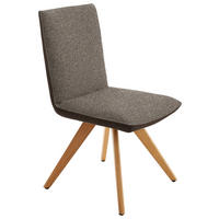 STUHL  in Flachgewebe  - Hellbraun/Eichefarben, Design, Holz/Textil (48/91/63cm) - Koinor