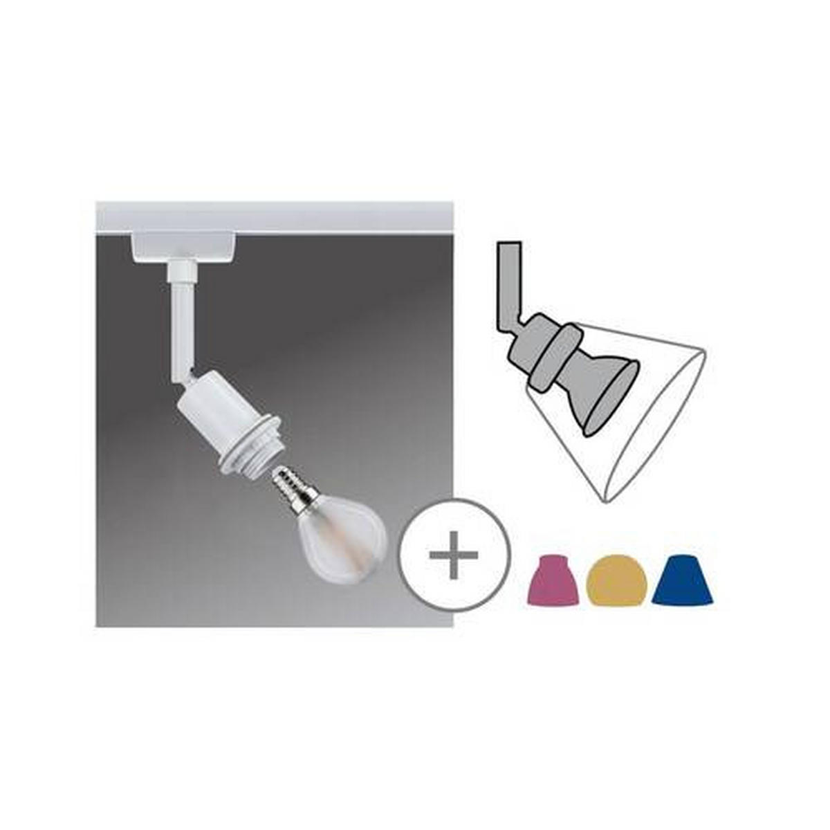 SCHIENENSYSTEM-STRAHLER - Weiß, Basics, Kunststoff/Metall (4,4/16,3cm) - Paulmann