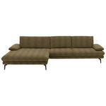 ECKSOFA  in Chenille Grün  180/310 cm  - Schwarz/Grün, Design, Textil/Metall (180/310cm) - Dieter Knoll