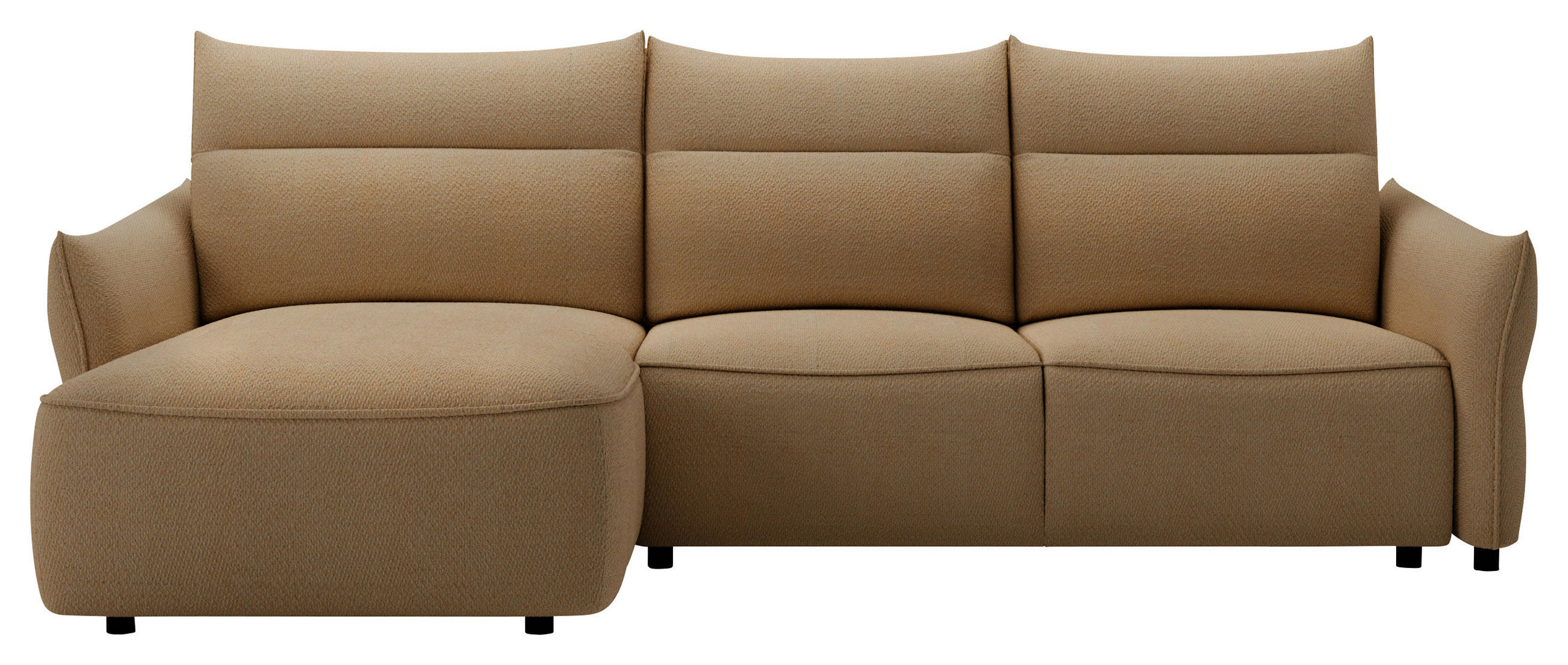 ECKSOFA Braun Webstoff Rückenkissen, Bettkasten, Schlaffunktion, Rücken echt, Liegefläche im Originalstoff  - Schwarz/Braun, KONVENTIONELL, Kunststoff/Textil (179/306cm) - Milino