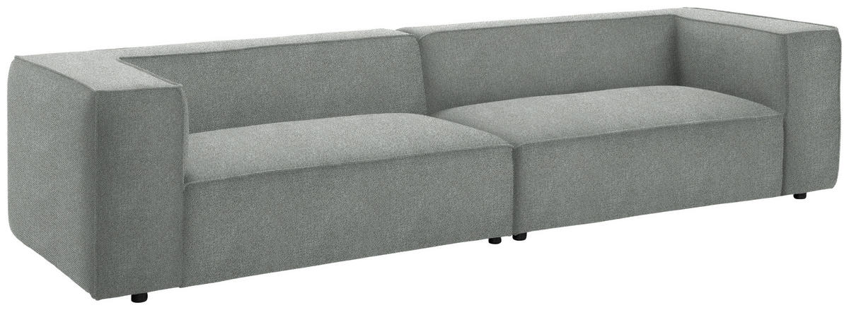 VIERSITZER-SOFA in Chenille Grau  - Schwarz/Grau, Design, Kunststoff/Textil (300/66/104cm) - W.Schillig